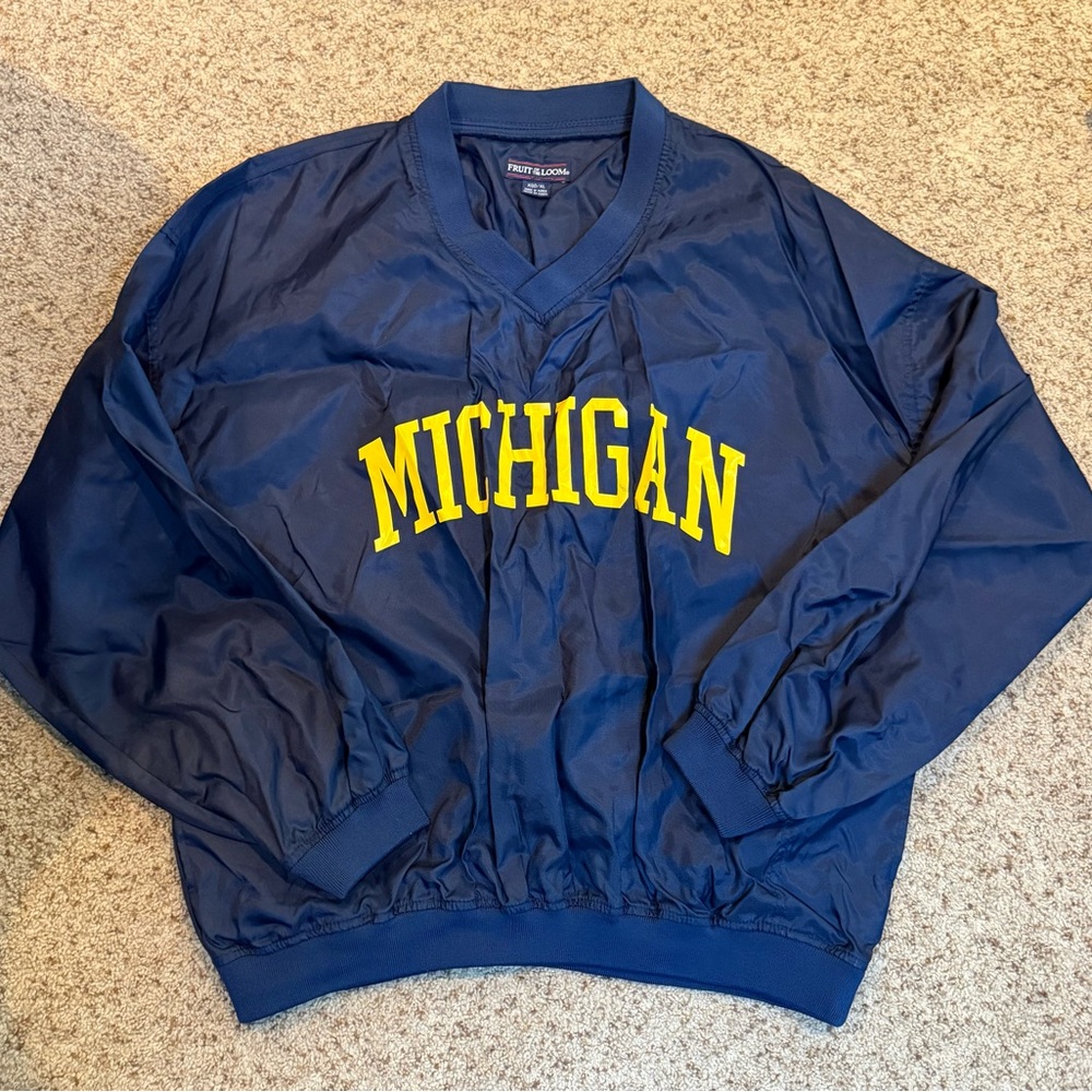 Vintage Fruit of the Loom University of Michigan Navy windbreaker